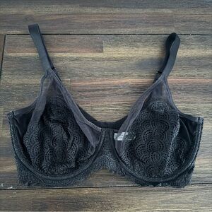 HSIA Black Lace Minimizer Bra 34DDD